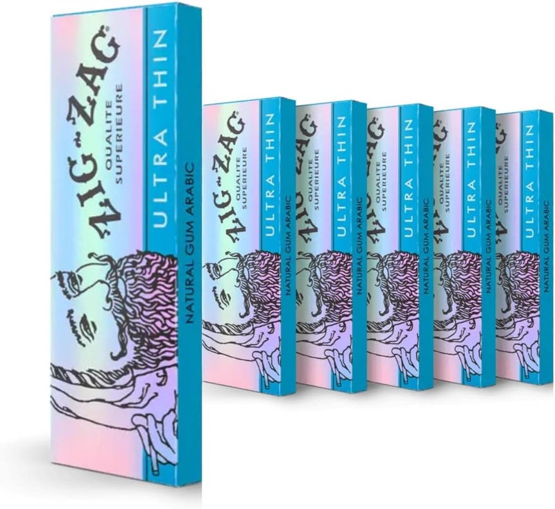 Zigzag Rolling Papers 1 ¼ Ultra-Thin (6 Booklets) - 32 Sheets Each - Slow Burning Rolling Papers - Image 1